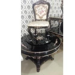 QUALITY DESIGNED BLACKL ROUND CENTER TABLE & DINING - AVAILABLE (MOBIN) - deluxe.com.ng