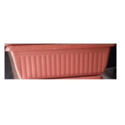 DARK ORANGE RECTANGULAR FLOWER POTS WITH VERTICAL LINES (PEGLO) - DELUXE.COM.NG