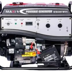 Maxi Generator EK50|5KW|6.2KVA|Gasoline|Wheel | BATTERY | OIL ALERT | 25L FUEL TANK | WHEELS | HANDLES