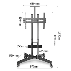 Video Conferencing Equipment Floor Stand for 32″-65″ Screen With Camera Tray and Codec Shelf - deluxe.com.ng