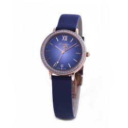 KOLBER GENEVE K3052141458 WOMEN’S BLUE DIAL BLUE LEATHER MEDIUM-SIZED WATCH