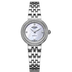 ROTARY LB05370/41 WOMEN’S KENSINGTON CRYSTAL SET MOP DIAL SMALL WATCH