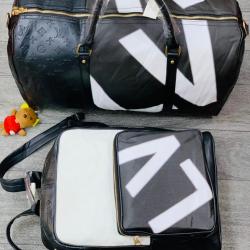 LOUIS VUITTON DESIGNER DUFFEL BAG & BACKPACK (BLACK & WHITE) (N)