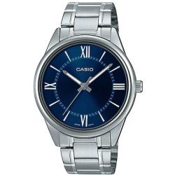 CASIO MTP-V005D-2B5UDF MEN’S BLUE DIAL TRIPLE-FOLD CLASP BRACELET SMALL WATCH