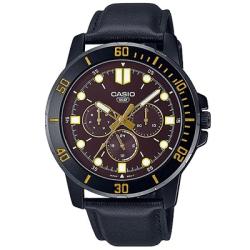 CASIO MTP-VD300BL-5EUDF MEN’S SPORTY ELEGANT BLACK LEATHER WATCH