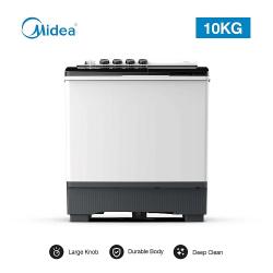 Midea 10KG Top Load Twin Tub Washing Machine | MT100W100/WG - deluxe.com.ng