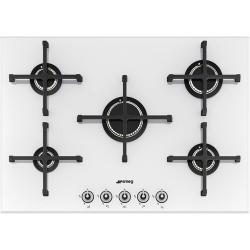 Smeg Gas Hob | 75cm PV175B-1 Linea Wide 5 Burner Gas-on-glass Hob - White - deluxe.com.ng