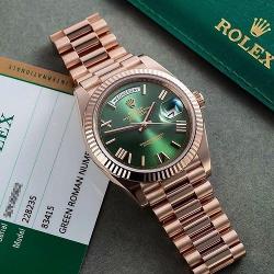 ROLEX GENEVE EXCLUSIVE DESIGNERS WRISTWATCH WITH BRONZE CHAIN AND GREEN SCREEN (SAWW) - DELUXE.COM.NG