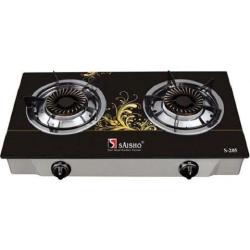 SAISHO THREE BURNER GAS STOVE - BLACK ,SILVER,FLOWER | S-306I BF - deluxe.com.ng