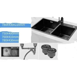 KITCHENCRAFT SINK D/BOWL BLACK SH8650G/B - deluxe.com.ng