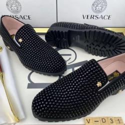 VERSACE ELEGANT BLACK DOTTED DESIGNED SHOE