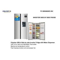 Polystar Refrigerator/ Inverter Side By Side With Water Dispenser/ VCM Inox Door -PV-SBS666WD-INV - deluxe.com.ng