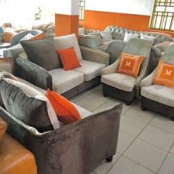 DARK & LIGHT BROWN 7 SEATERS SOFA (BENFU)