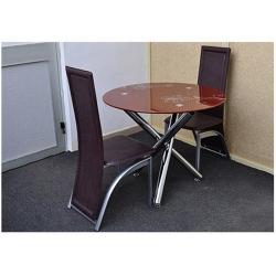 Dining Table with 2 Chairs (Brown) - deluxe.com.ng