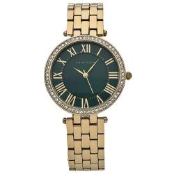 ANNE KLEIN AK/2230GNGB WOMEN’S CRYSTAL ACCENTED GOLD-TONE BRACELET WATCH 