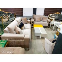 QUALITY DESIGNED LIGHT BROWN 7 SEATERS SOFA CHAIRS (WITHOUT TABLE & STOOLS)-AVAILABLE (SETIN) - deluxe.com.ng