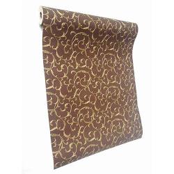 BROWN GOLD FLORAL WALLPAPER 