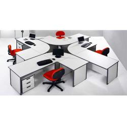 4-Man Workstation with Pedestals MDTW