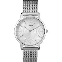 TIMEX TW2R36200 UNISEX SKYLINE SILVER ANALOG MESH STRAP SMALL SIZE WATCH