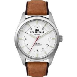 BEN SHERMAN WB027T MEN'S BASE METAL CASE BROWN LEATHER WATCH