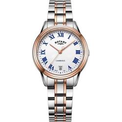 ROTARY LB05260/01 WOMEN'S CAMBRIDGE TWO TONE ROSE GOLD QUARTZ WATCH