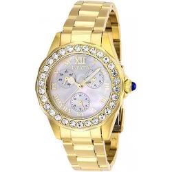 INVICTA 28465 WOMEN’S ANGEL QUARTZ 3 HAND WHITE DIAL WATCH