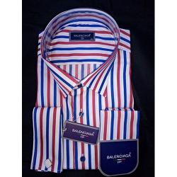 BALENCIAGA DESIGNER'S  VIP BLUE RED STRIPED MEN'S SHIRT(AVAILABLE IN ALL SIZES)