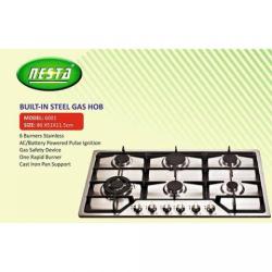 NESTA (86X51X11.5CM BUILT IN STEEL GAS HOB |6001| - deluxe.com.ng