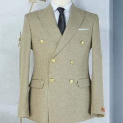 EXECUTIVE LIGHT GREY 3 PIECE TURKEY SUIT WITH GOLDEN BUTTON [SWNL]