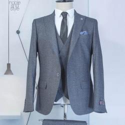 EXECUTIVE LIGHT GREY 3 PIECE TURKEY SUIT WITH ONE BUTTON-deluxe.com.ng