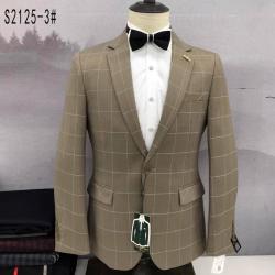 LIGHT BROWN STRIPPED TURKEY BLAZER (SWNL)- deluxe.com.ng