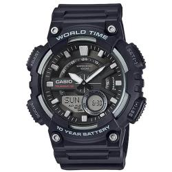   CASIO AEQ110W-1AV MEN’S ANALOG AND DIGITAL QUARTZ BLACK WATCH  -  deluxe.com.ng