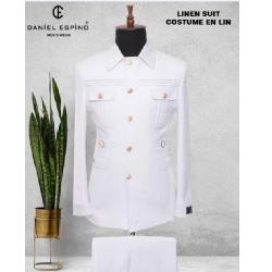 EXECUTIVE WHITE TURKEY SUIT WITH GOLDEN DESIGN AND COLLAR | AVAILABLE IN ALL SIZES (DEFAS) (N) - deluxe.com.ng