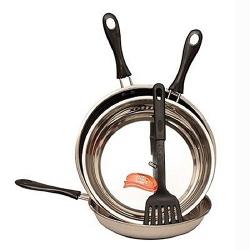 Happy Home Stainless Steel Fry Pan Set - 3pcs - deluxe.com.ng