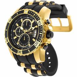 Invicta 22430 Men’s Pro Diver Quartz Multifunction Black Dial Silicone Watch