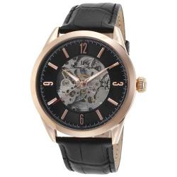 Lucien Piccard LP-10660A-RG-01 Men’s Loft Black Genuine Leather Watch