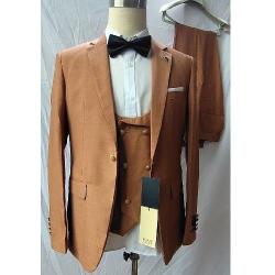 BROWN 3 PIECE SUIT WITH ONE BUTTON SUIT | AVAILABLE IN ALL SIZES (MADU) (N) - deluxe.com.ng