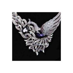Purple Swan Crystal Necklace Set