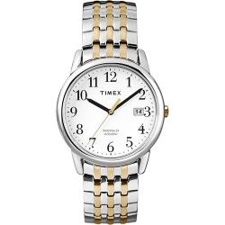 Timex T2P295 Men’s Easy to Read White Dial Two Tone Stainless Steel Expansion Band wih a Date Wind