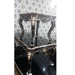 QUALITY DESIGNED ROYAL RECTANGULAR BLACK & GOLD CENTER TABLE WITH 2 SIDE STOOLS - AVAILABLE (MOBIN) - deluxe.com.ng