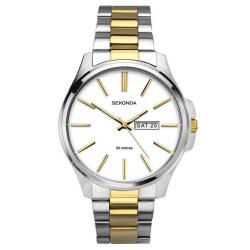 SEKONDA SK1439 MEN'S TWO-TONE STAINLESS STEEL MEDIUM CASE WATCH