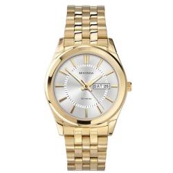 SEKONDA SK3450 MEN'S GOLD STAINLESS STEEL SILVER DIAL SMALL SIZE WATCH