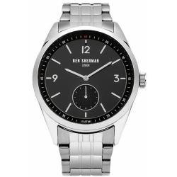 BEN SHERMAN WB052BSM MEN'S CARNABY DRIVER SILVER STAINLESS STEEL BRACELET WATCH