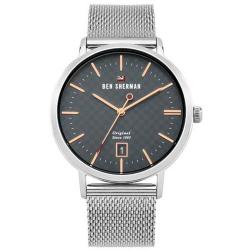 BEN SHERMAN WBS103ESM MEN'S THE DYLAN HERITAGE CHARCOAL DIAL MESH WATCH