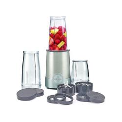 Bella Personal Size Rocket Blender, 12 Piece Set, Stainless Steel & Chrome