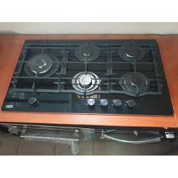 ZITALO ZB581L 90CM 5 BURNER BLACK GLASS COOKTOP  - deluxe.com.ng