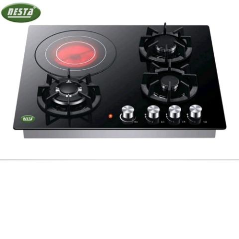 NESTA BUILT IN 3 GAS BURNER 1 ELECTRIC HOB-deluxe.com.ng