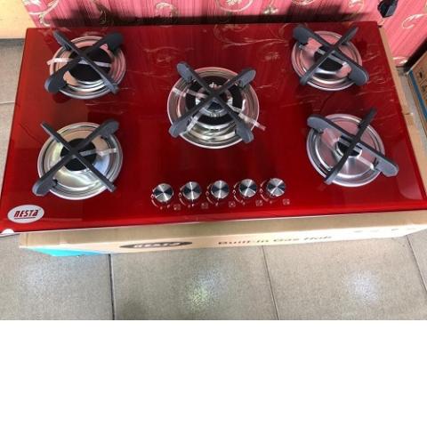 NESTA 5 BUILT IN GAS BURNER COOKER HOB-RED deluxe.com.ng