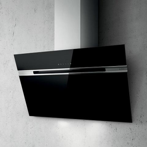 Elica STRIPE BL/A/90/LX Wall hood cm. 90 - black glass