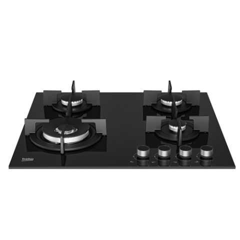 BEKO 60CM 3GAS + 1 BURNER BLACK GAS HOB HQAW64222S - deluxe.com.ng